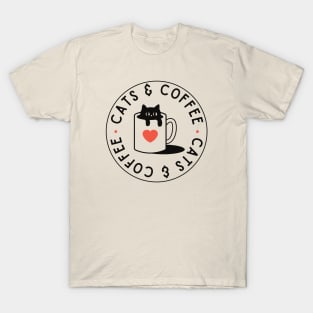 Cats & Coffee retro vintage T-Shirt